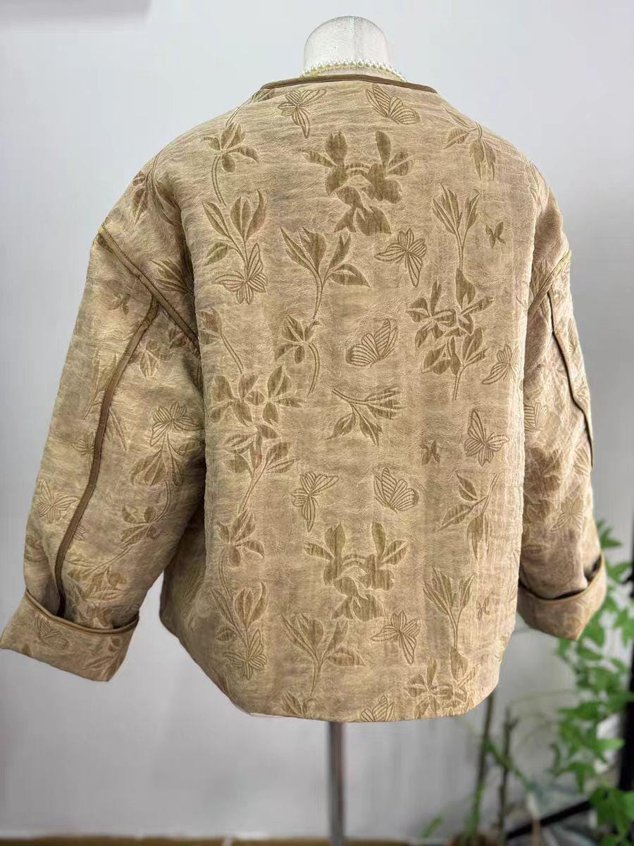 Women's Pink Jacquard Satin Chinese Tang Jacket – additional product view