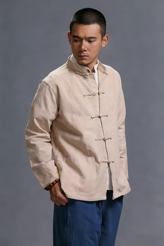 Men's Elegant Chinese Tang Jacket – Linen – additional product view