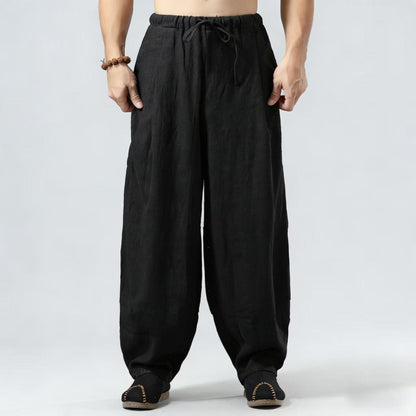 Men's Linen Drawstring Tang Pants