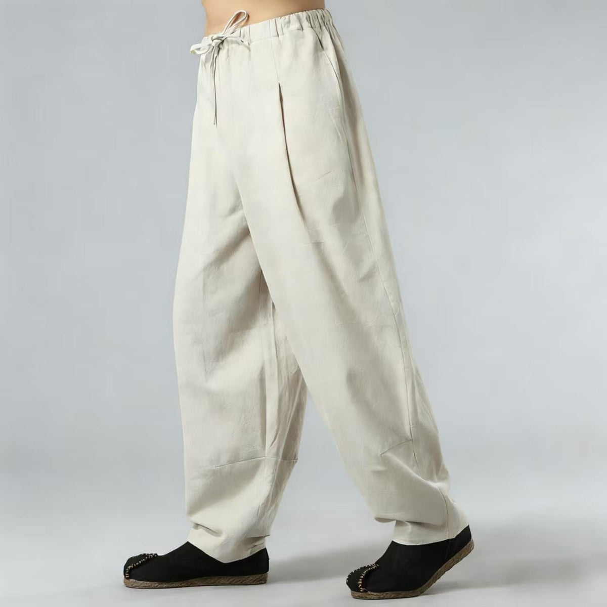 Men's Linen Drawstring Tang Pants – additional product view