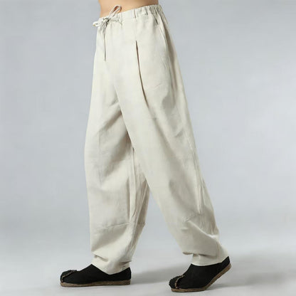 Men's Linen Drawstring Tang Pants – additional product view