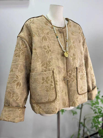 Women's Pink Jacquard Satin Chinese Tang Jacket – additional product view