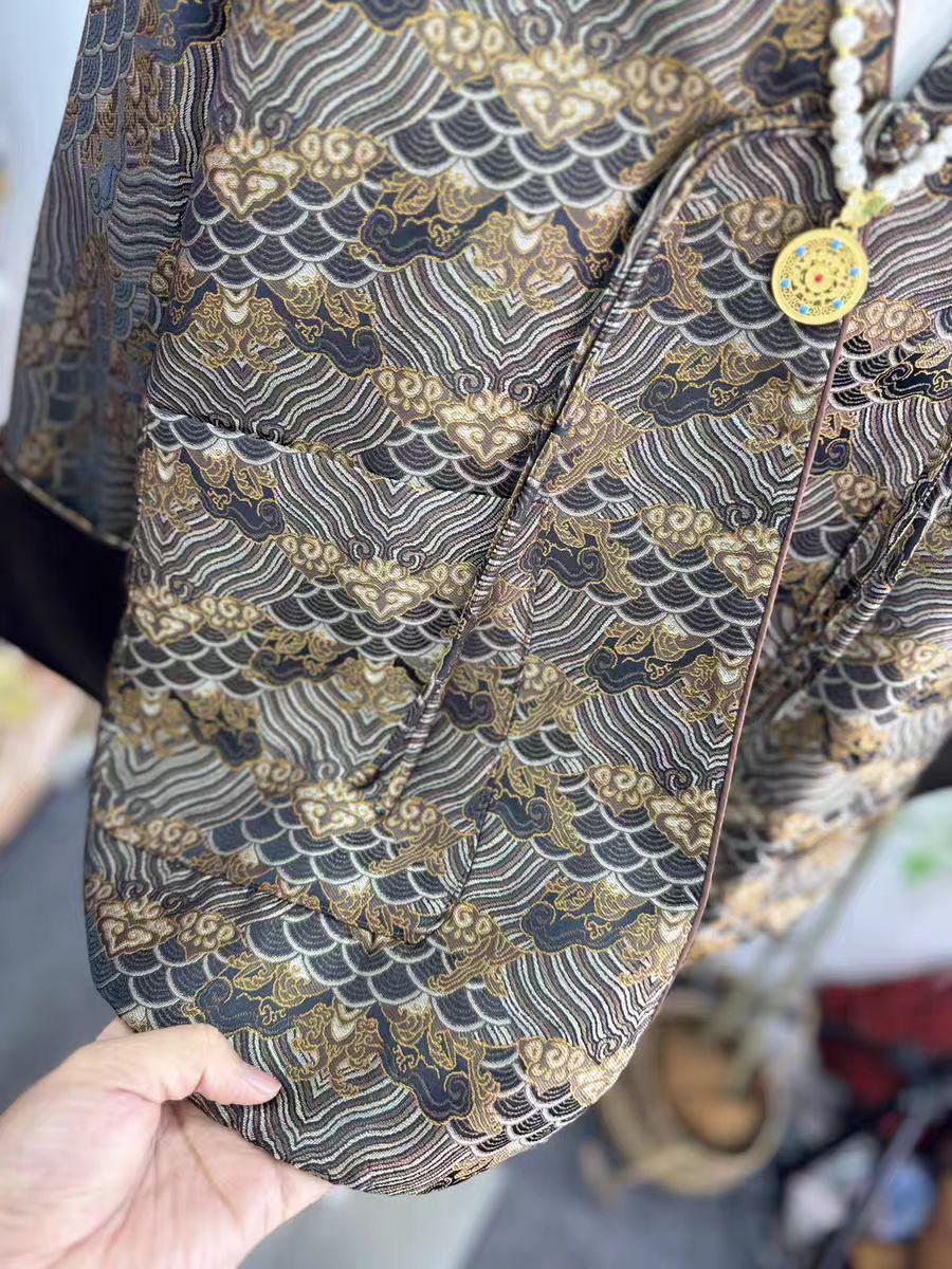 Women's Jacquard Silk Chinese Style Blouse – Long Sleeve – additional product view