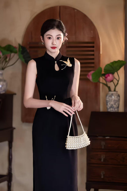 Women's Elegant Satin Qipao Cheongsam Dress – Printed Long – additional product view
