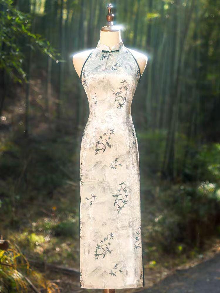 Women's Elegant Velvet Qipao Cheongsam Dress – additional product view