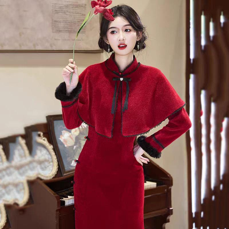Women's Elegant Modern Chinese Two-Piece Set – Long Sleeve – additional product view