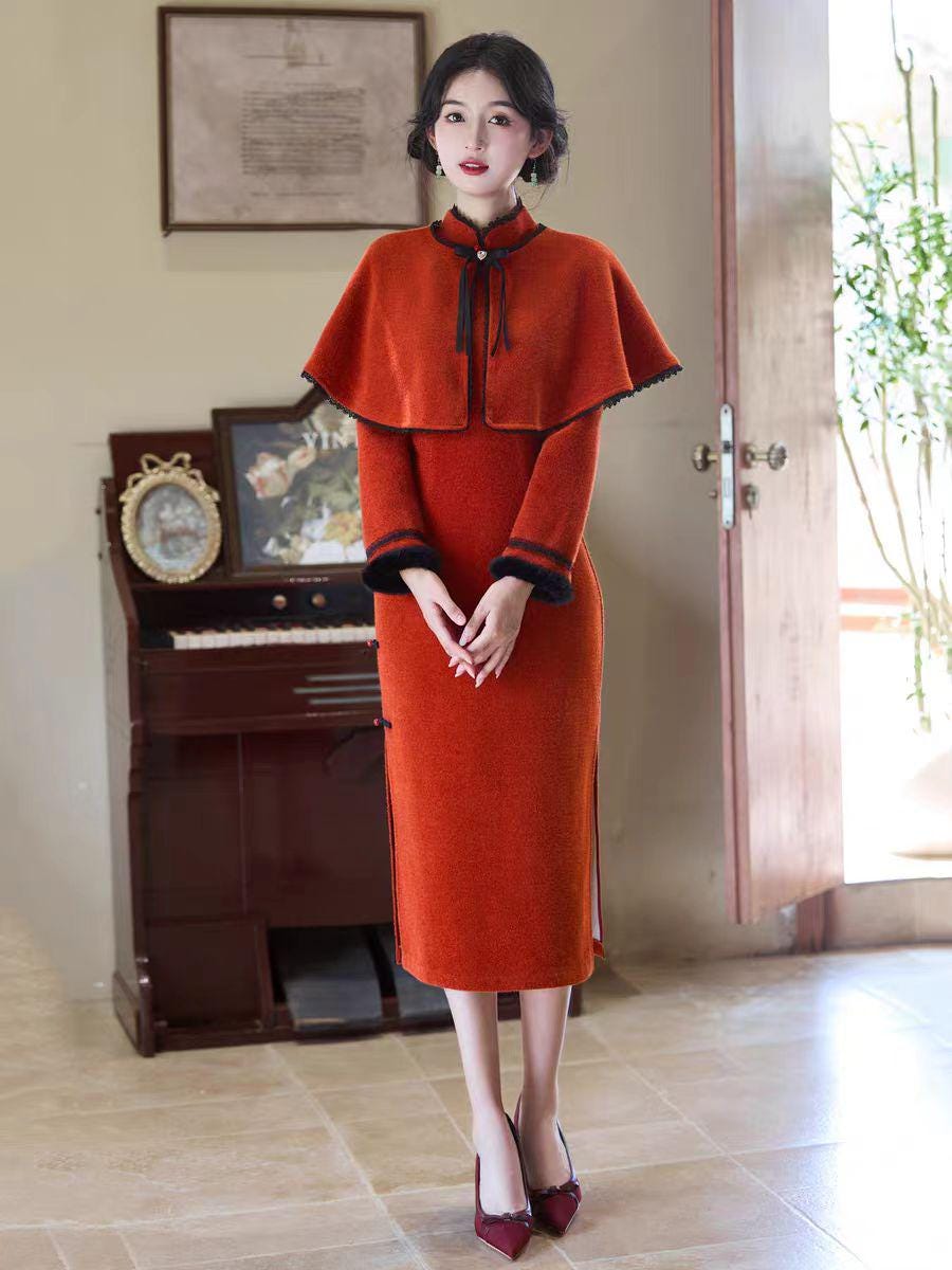 Women's Elegant Modern Chinese Two-Piece Set – Long Sleeve – additional product view