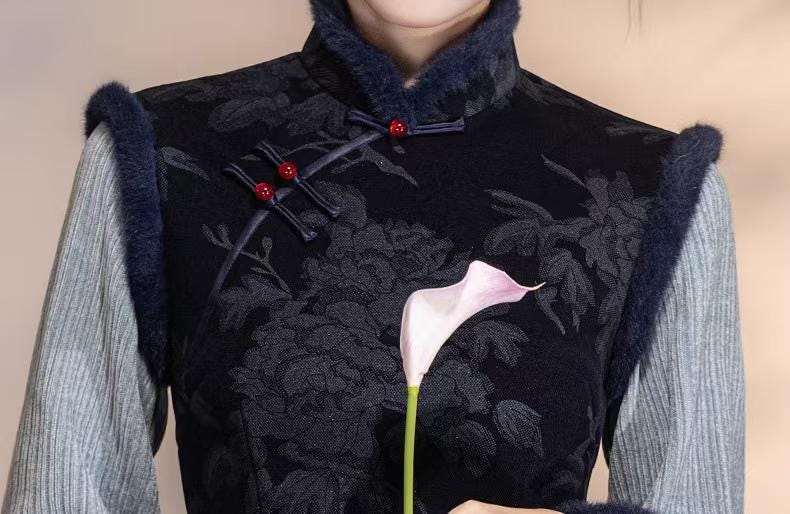 Women's Vintage Qipao Cheongsam Dress – Chenille – additional product view