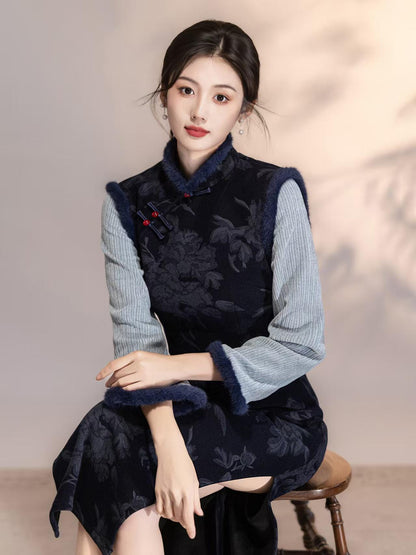 Women's Vintage Qipao Cheongsam Dress – Chenille – additional product view