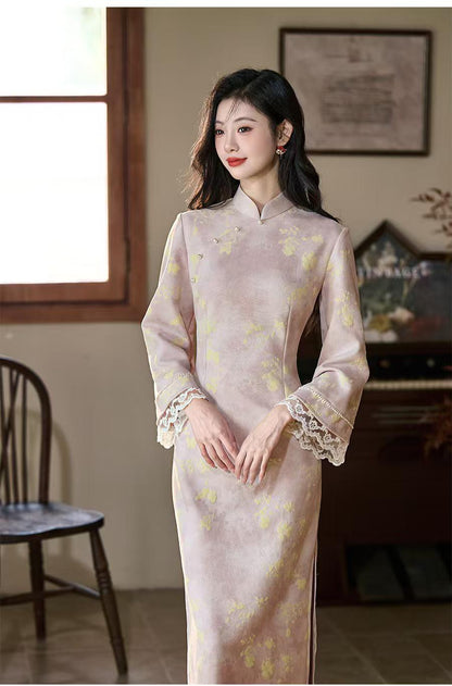 Women's Vintage Qipao Cheongsam Dress – Fall Winter – additional product view
