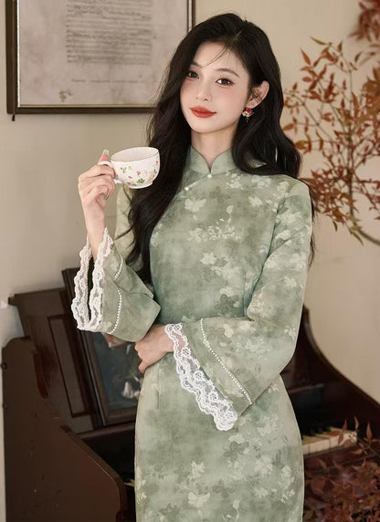 Women's Vintage Qipao Cheongsam Dress – Fall Winter