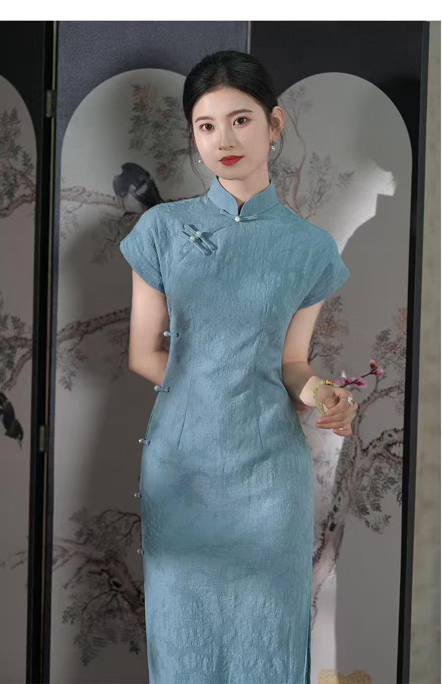 Women's Jacquard Qipao Cheongsam Dress – additional product view