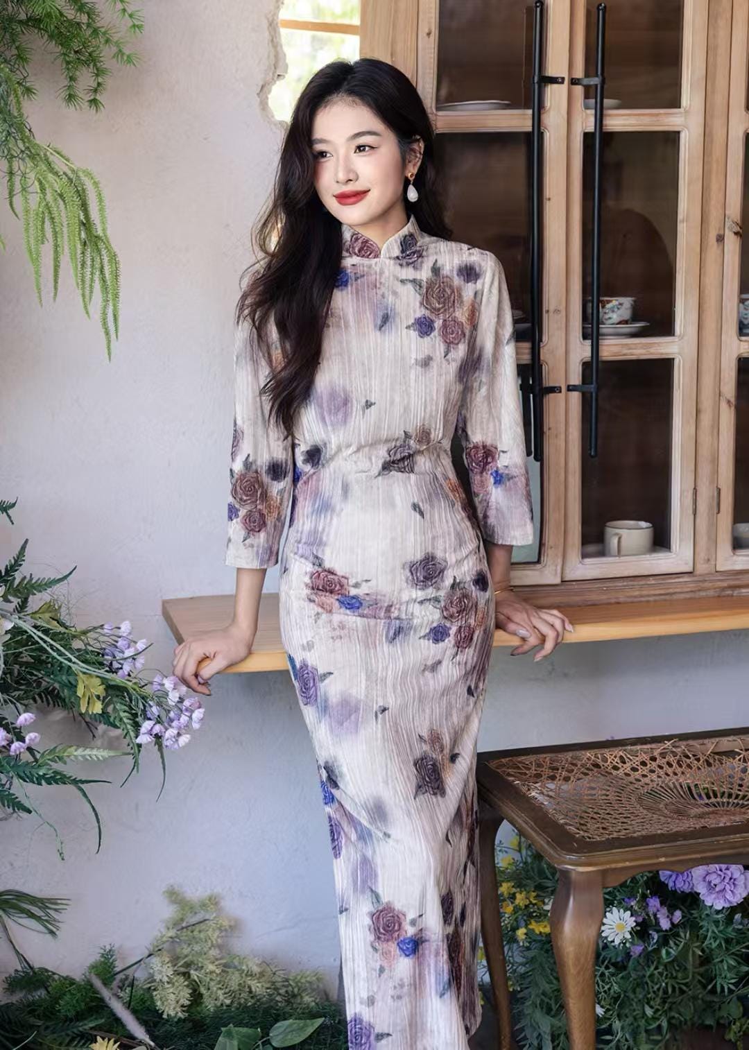 Women's Floral Qipao Cheongsam Dress – Winter