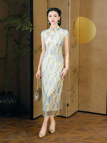 Women's Vintage Qipao Cheongsam Dress – Chiffon – additional product view