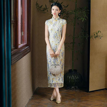 Women's Vintage Qipao Cheongsam Dress – Chiffon – additional product view