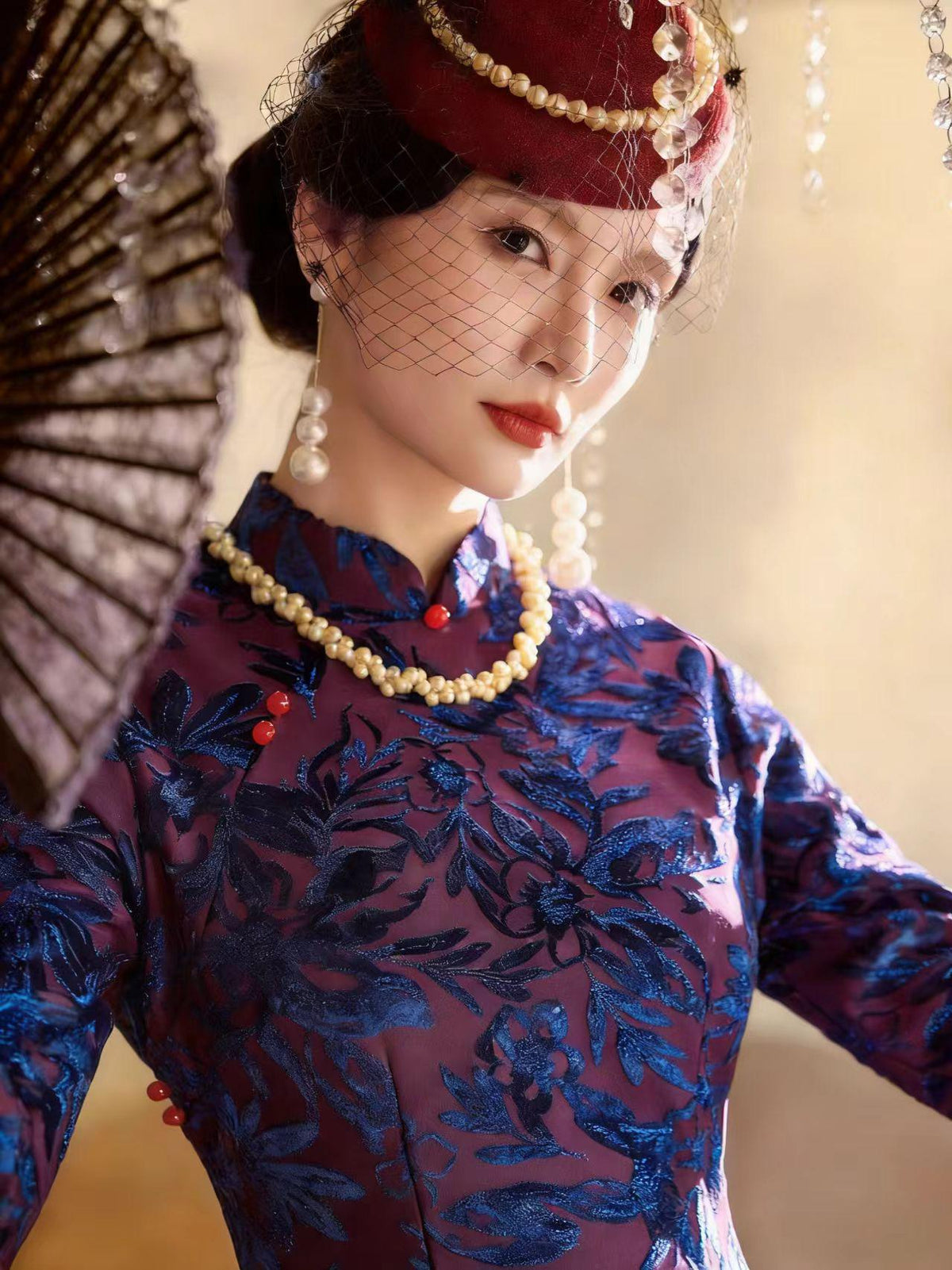 Women's Floral Qipao Cheongsam Dress – Long – additional product view