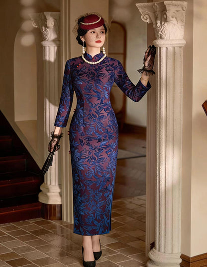 Women's Floral Qipao Cheongsam Dress – Long – additional product view