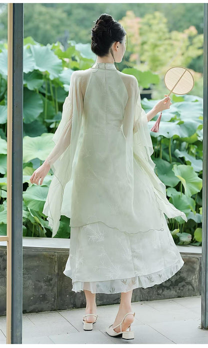 Women's Embroidered Qipao Cheongsam Dress – Jacquard – additional product view