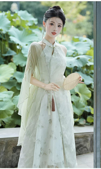 Women's Embroidered Qipao Cheongsam Dress – Jacquard – additional product view