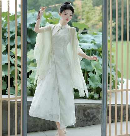 Women's Embroidered Qipao Cheongsam Dress – Jacquard – additional product view