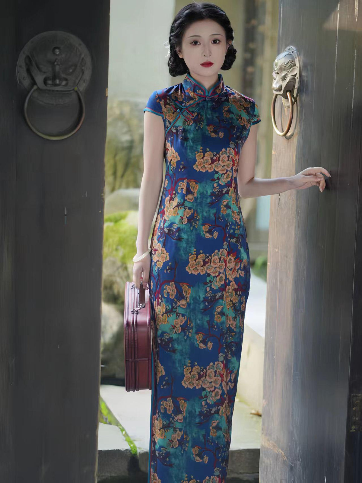 Women's Floral Qipao Cheongsam Dress – Maxi – additional product view