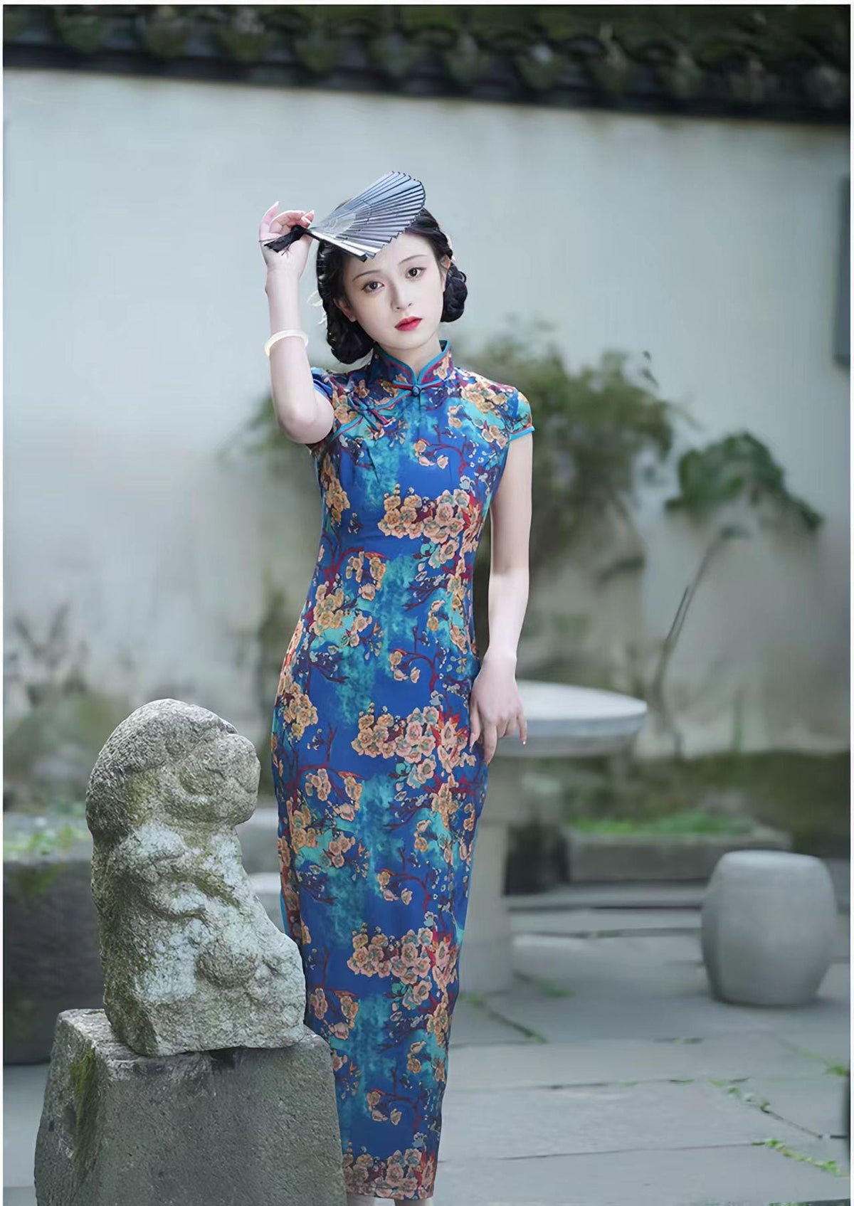 Women's Floral Qipao Cheongsam Dress – Maxi – additional product view