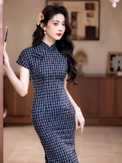 Women's Elegant Qipao Cheongsam Dress – Linen Fitted – additional product view