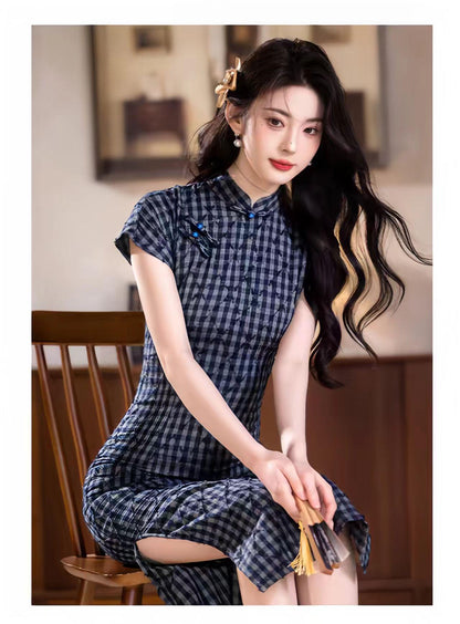 Women's Elegant Qipao Cheongsam Dress – Linen Fitted – additional product view