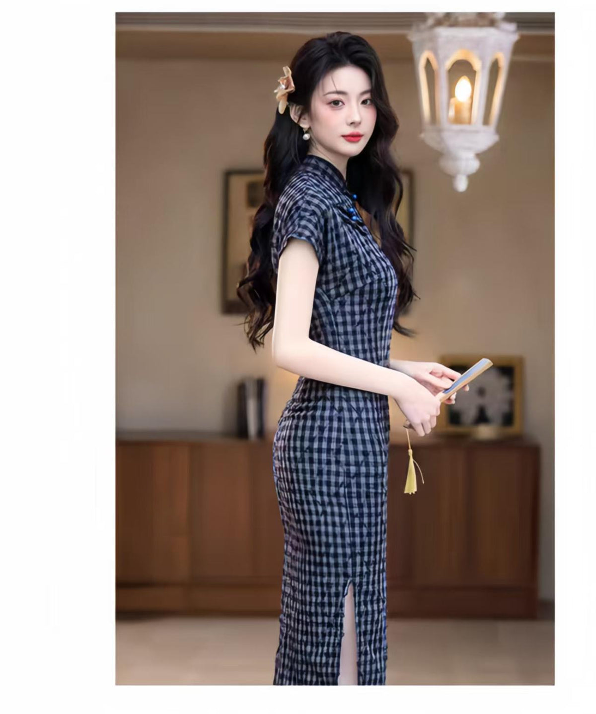 Women's Elegant Qipao Cheongsam Dress – Linen Fitted – additional product view