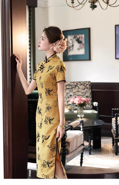 Women's Floral Qipao Cheongsam Dress – additional product view