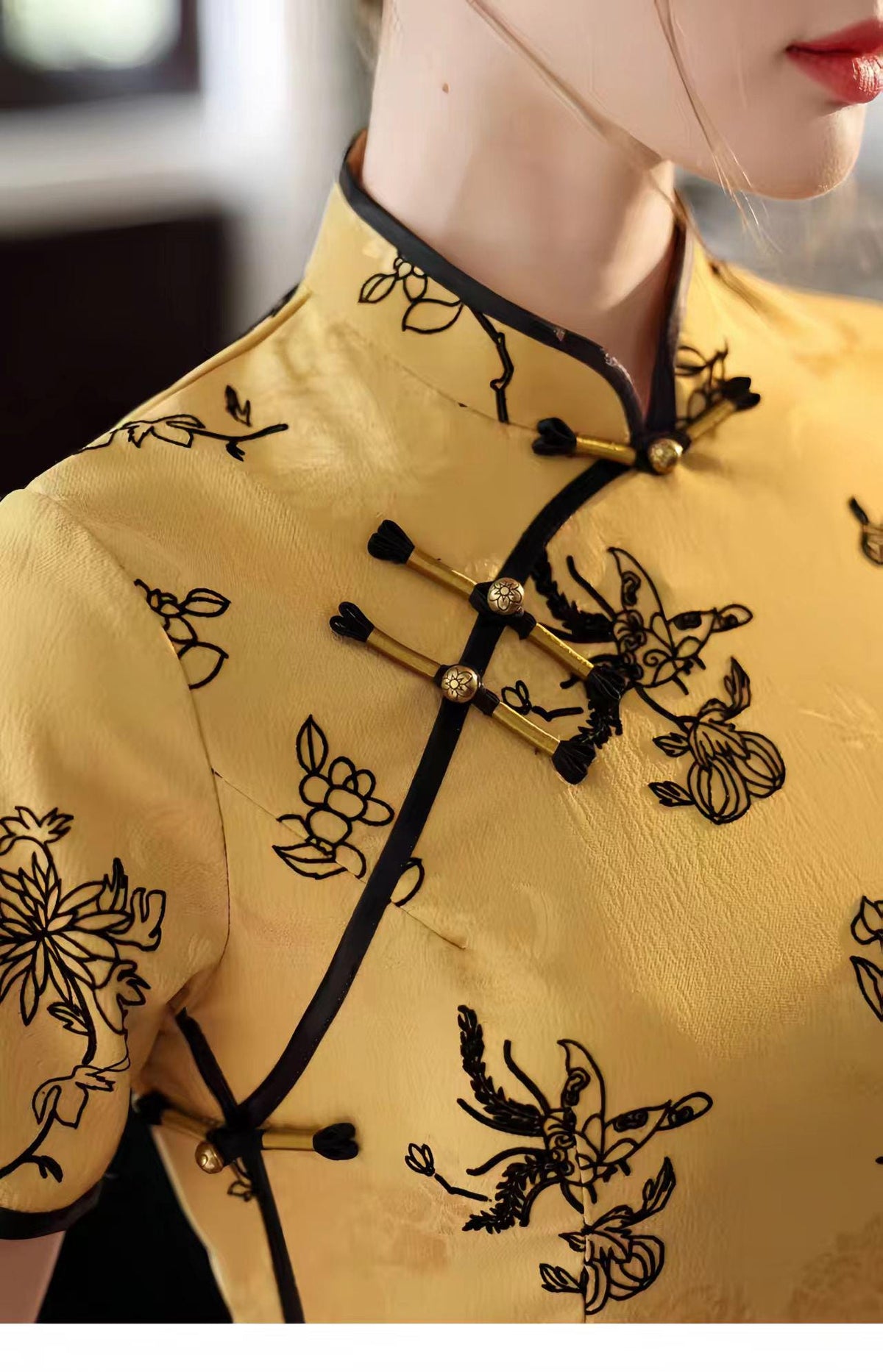 Women's Floral Qipao Cheongsam Dress – additional product view