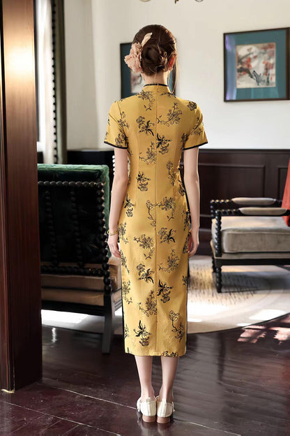 Women's Floral Qipao Cheongsam Dress – additional product view