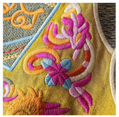 Yellow Floral Embroidered Vintage Chinese Style Vest – additional product view