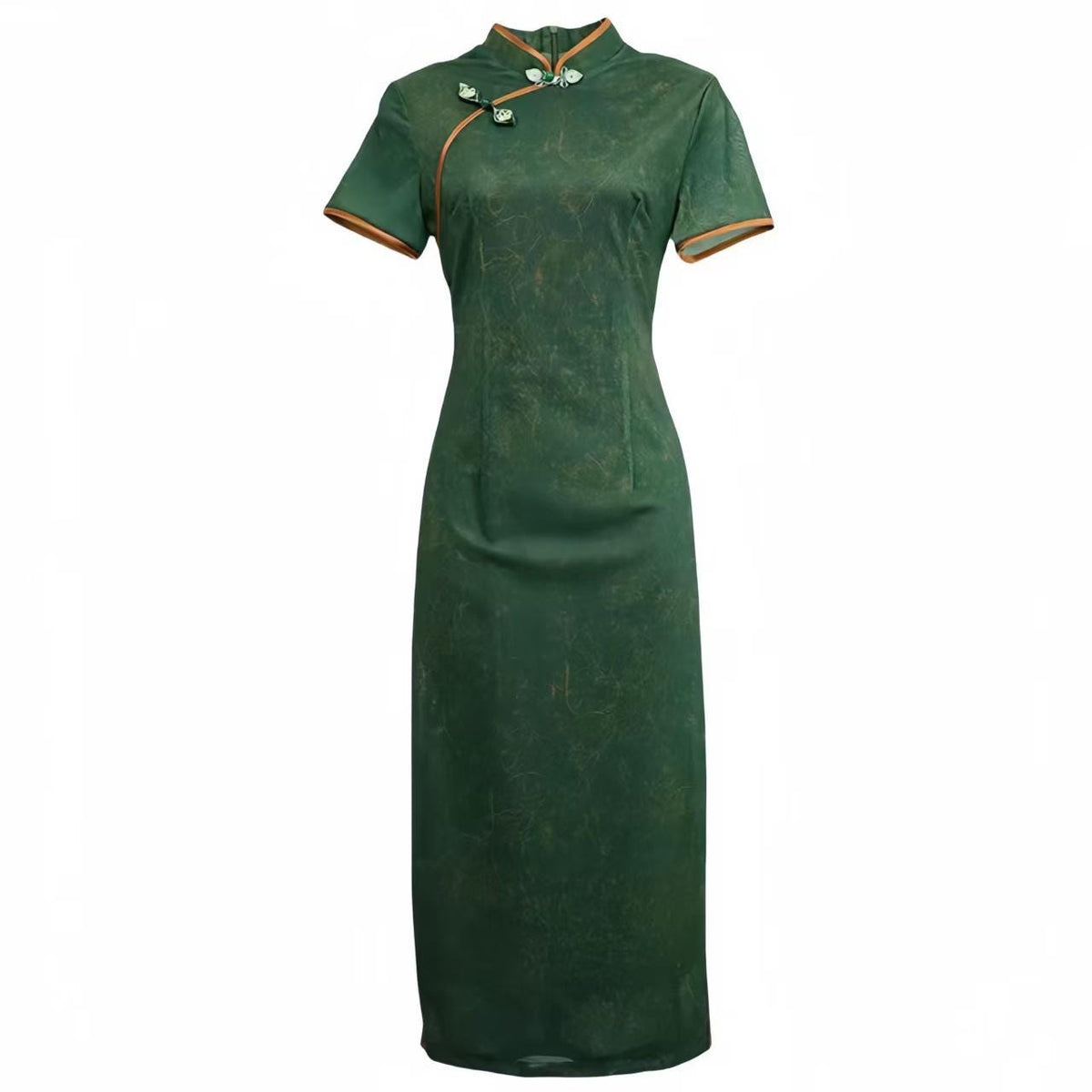 Women's Green Elegant Qipao Cheongsam Dress – Maxi Fitted – additional product view