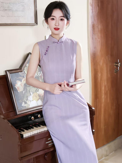 Women's Elegant Qipao Cheongsam Dress – Jacquard Fitted – additional product view