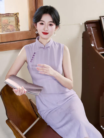 Women's Elegant Qipao Cheongsam Dress – Jacquard Fitted – additional product view
