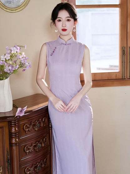 Women's Elegant Qipao Cheongsam Dress – Jacquard Fitted – additional product view