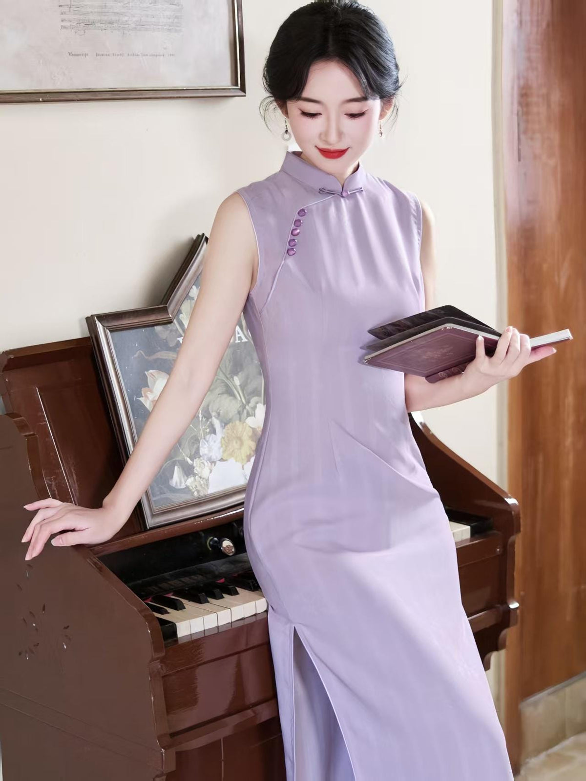 Women's Elegant Qipao Cheongsam Dress – Jacquard Fitted