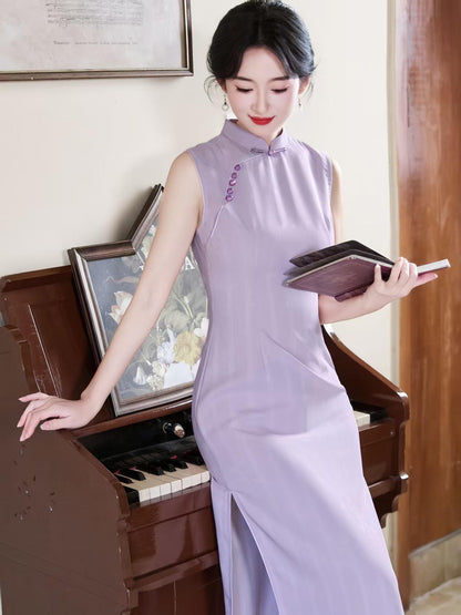 Women's Elegant Qipao Cheongsam Dress – Jacquard Fitted