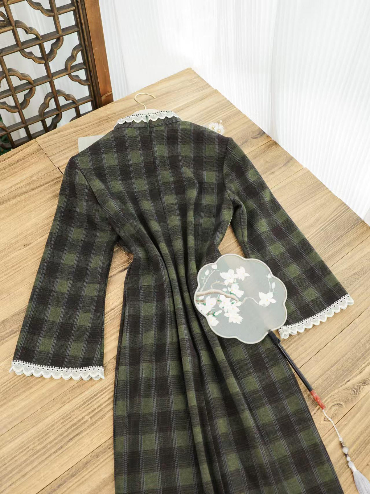 Women's Green Vintage Qipao Cheongsam Dress – additional product view