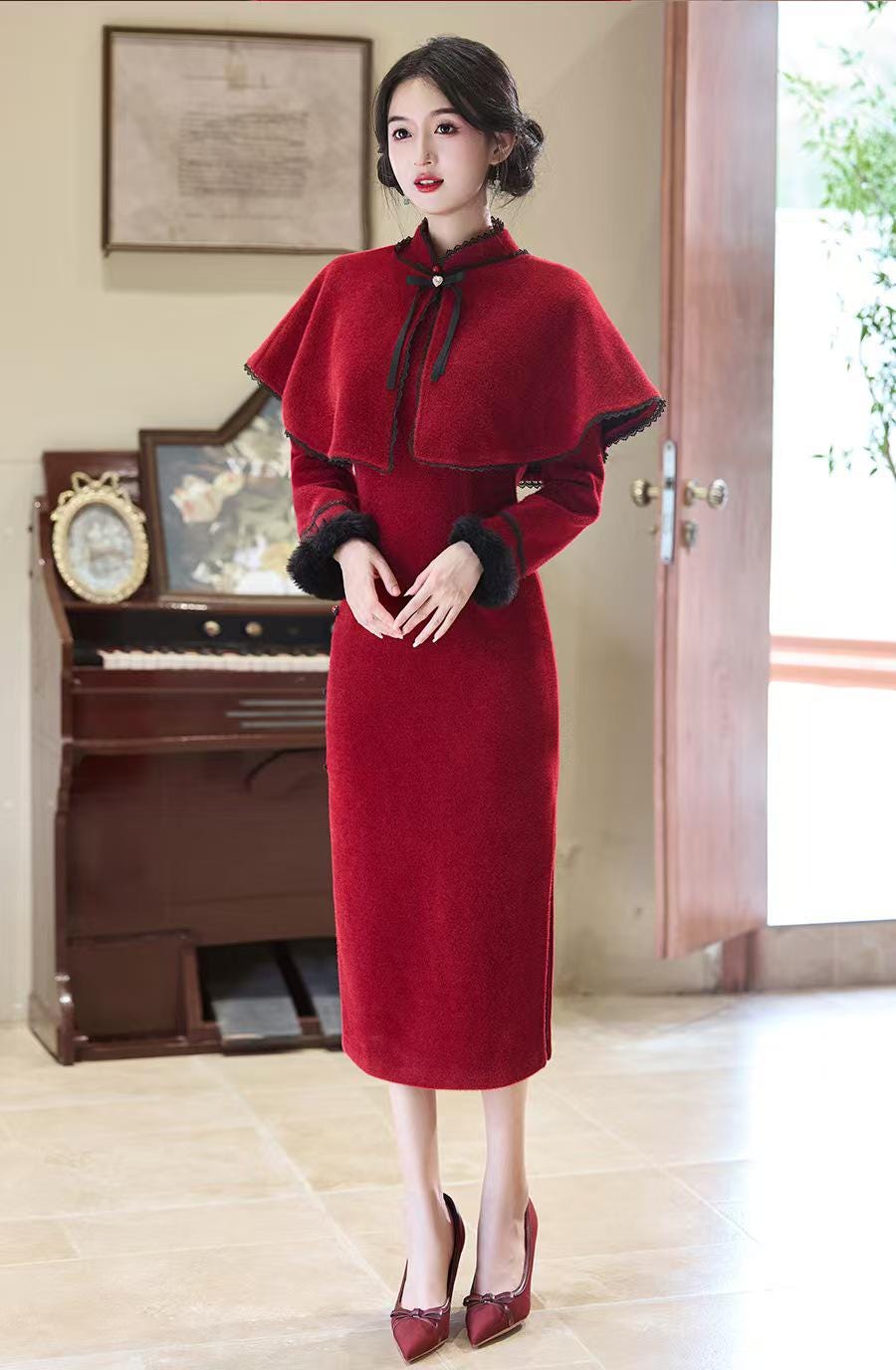Women's Elegant Modern Chinese Two-Piece Set – Long Sleeve – additional product view