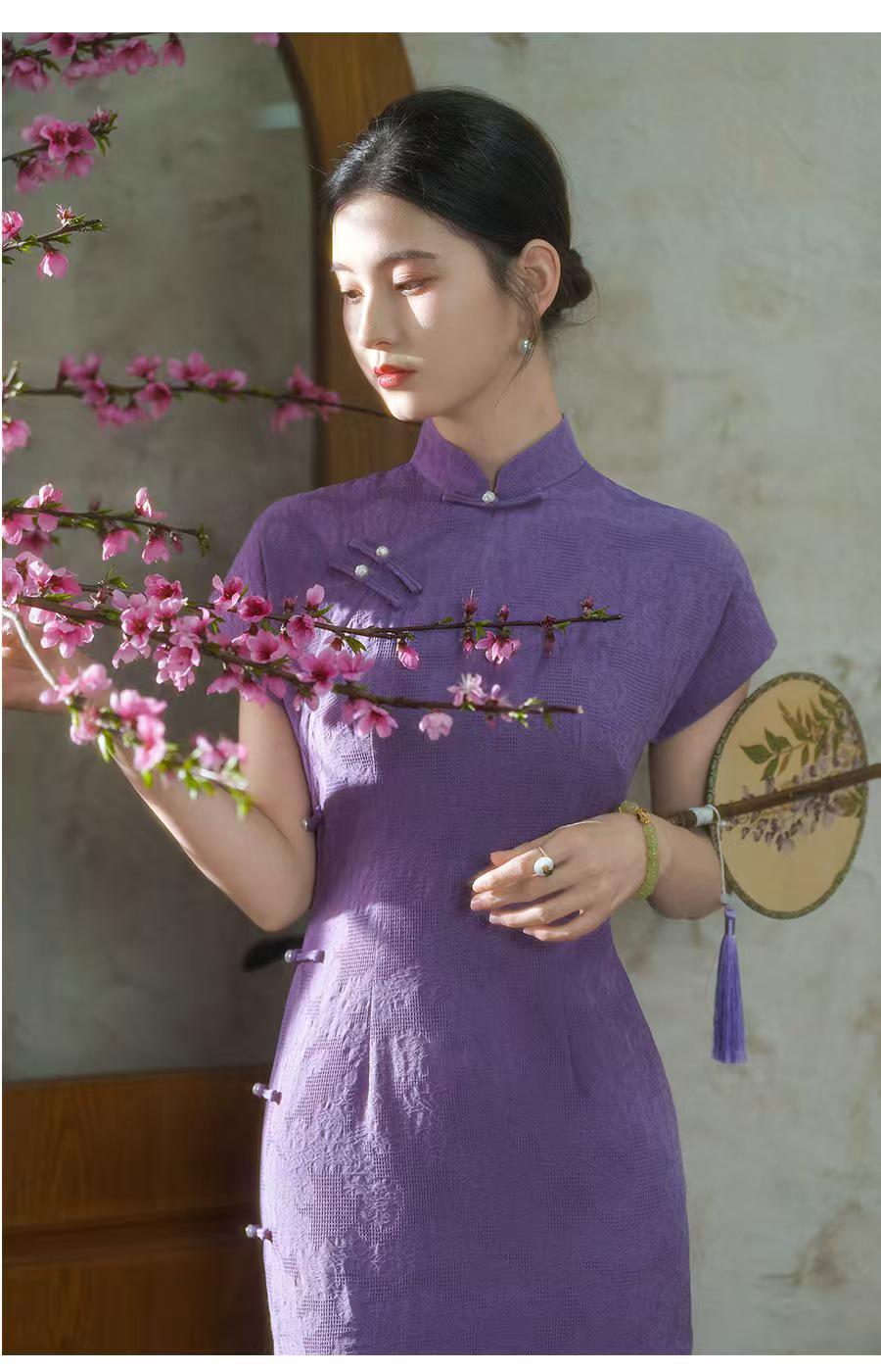 Women's Jacquard Qipao Cheongsam Dress – additional product view