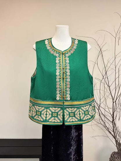 Embroidered Vintage Chinese Style Vest – additional product view