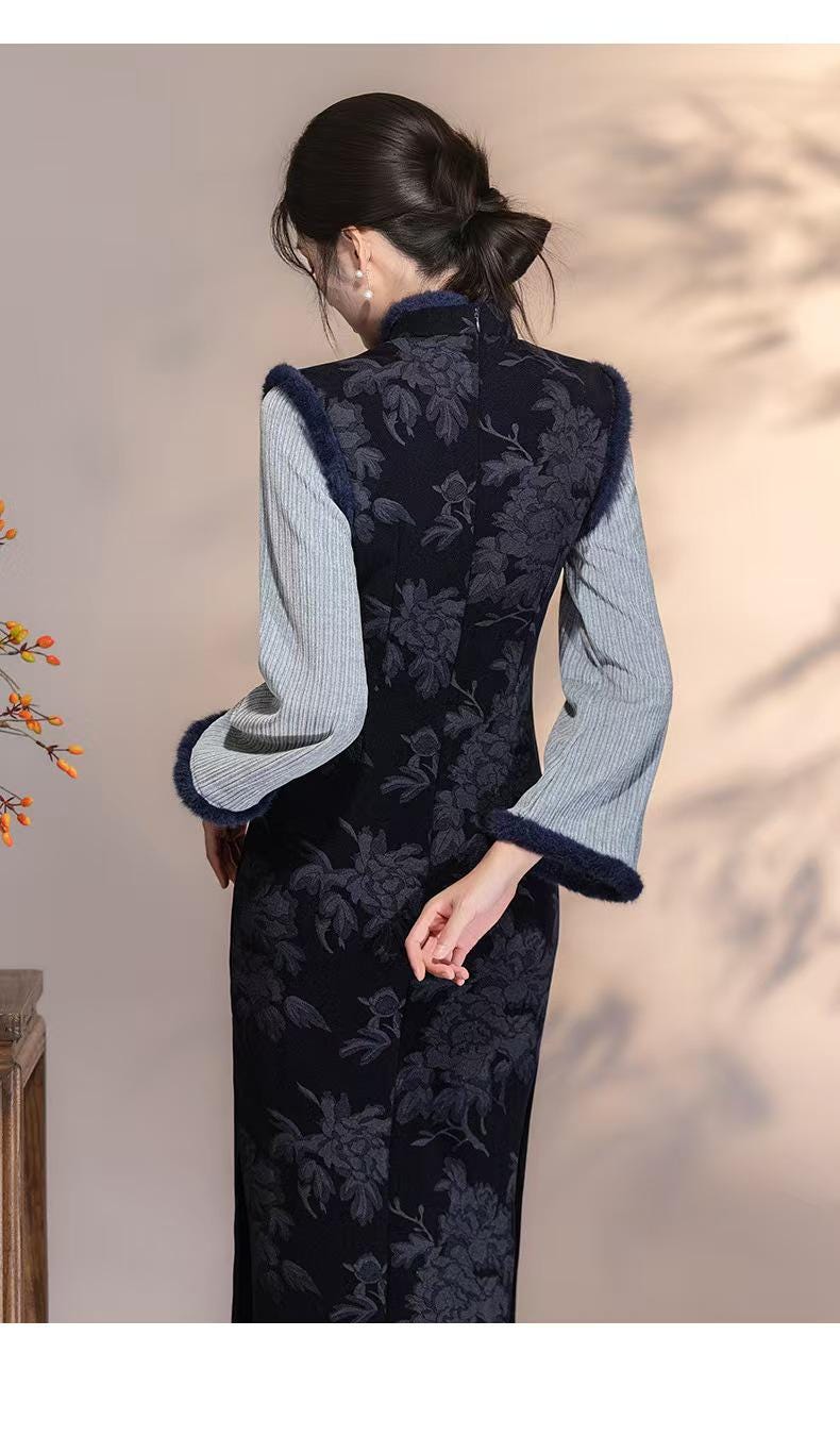 Women's Vintage Qipao Cheongsam Dress – Chenille – additional product view