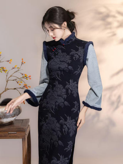 Women's Vintage Qipao Cheongsam Dress – Chenille – additional product view