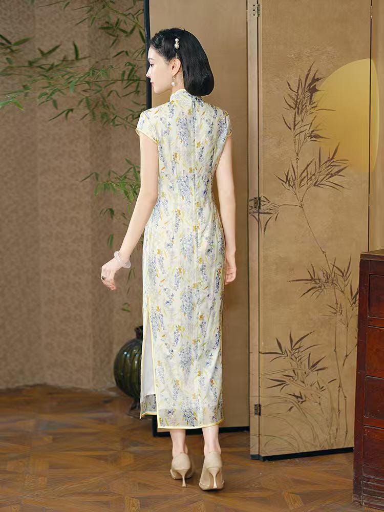 Women's Vintage Qipao Cheongsam Dress – Chiffon – additional product view