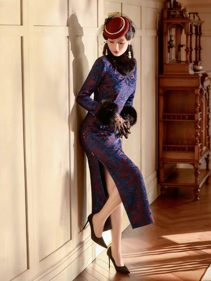 Women's Floral Qipao Cheongsam Dress – Long – additional product view
