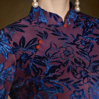 Women's Floral Qipao Cheongsam Dress – Long – additional product view