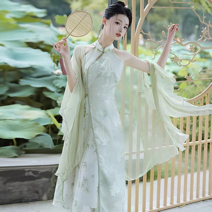 Women's Embroidered Qipao Cheongsam Dress – Jacquard – additional product view