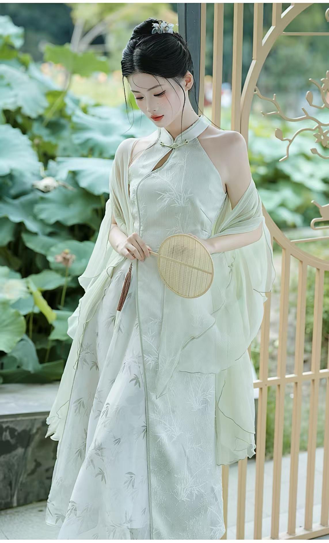 Women's Embroidered Qipao Cheongsam Dress – Jacquard – additional product view
